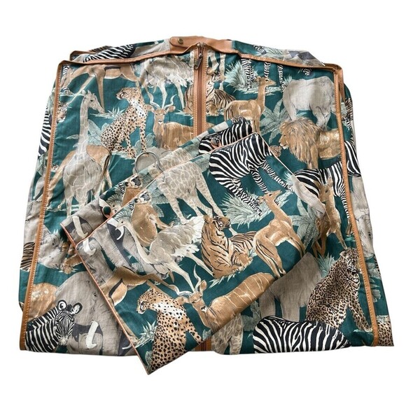 Herz Vintage 2 Piece Travel Set Hanging Small Large Jungle Sahara Animal Print - Picture 1 of 15
